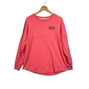 Victoria's Secret Pink Size Medium Pink Pullover Sweatshirt Sweater Top Spellout